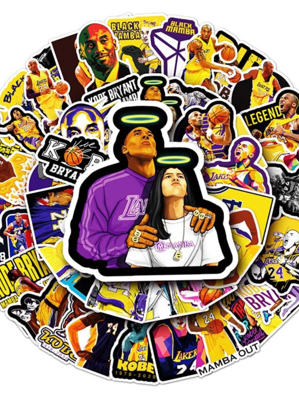 51 PC Self-Adhesive Custom Vinyl PVC Stickers – Basketball Kobe Bryant Inspired